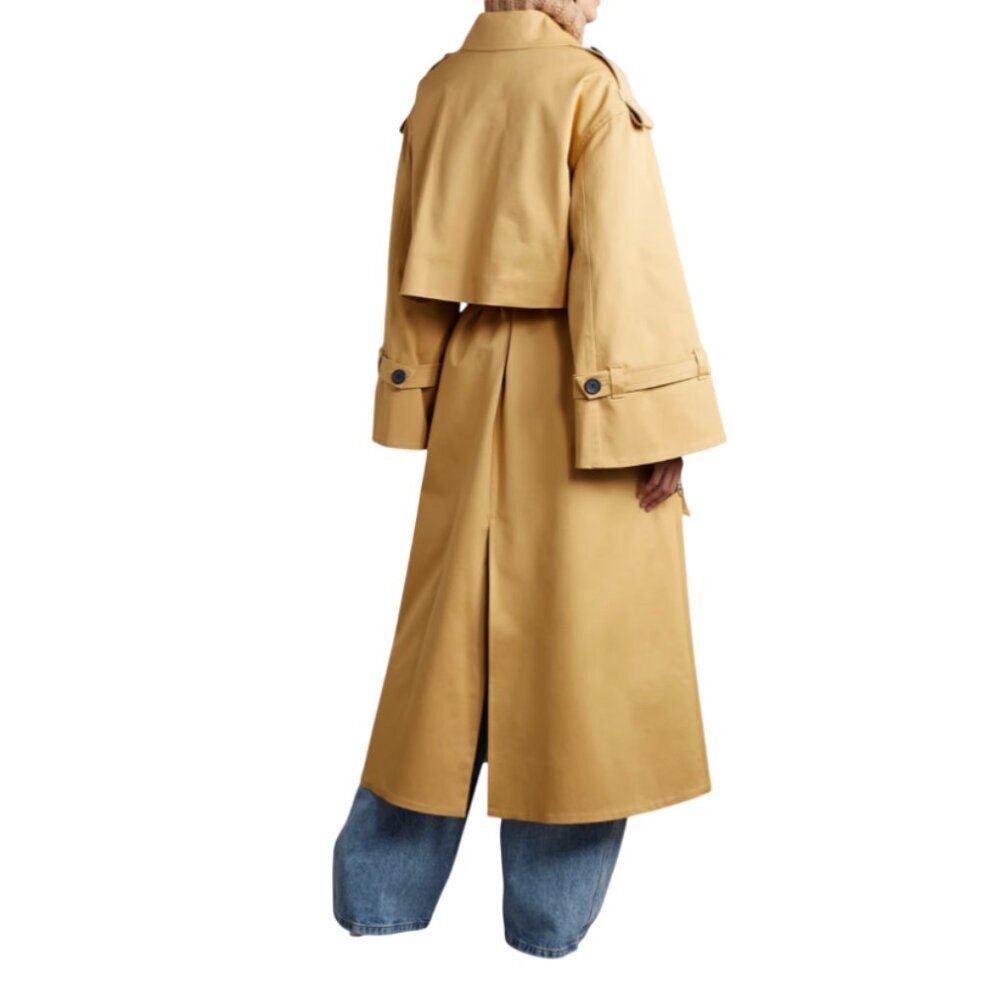By Malene Birger Alanis Oversized Rain Trench Coat Womens 44 14 XL Tan Sand Belt - Picture 3 of 15